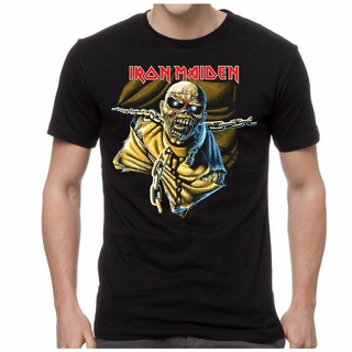 เสื้อยืดผ้าฝ้ายพิมพ์ลายขายดี เสื้อยืด IRON MAIDEN cd cvr EDDIE / PIECE OF MIND SHIRT ใหม่