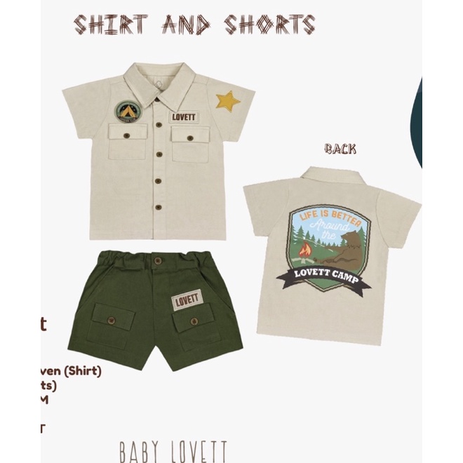 Preorder Babylovett The Camper - Shirt and Shorts Size 2T (NEW)