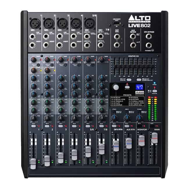 ALTO LIVE-802 มิกเซอร์อนาล็อกขนาดเล็ก ฟังก์ชั่นจัดเต็ม