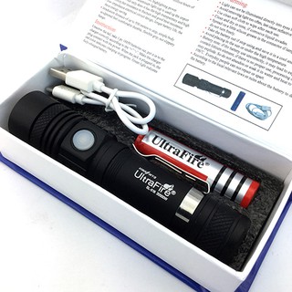 ไฟฉายแรง ซูมได้ ชาร์จUSB UltraFire 518 Cree XML-T6 หลอดใหญ่ (ชุดละ)