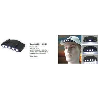 🧢ไฟติดหมวก LED🧢 Cap light, LED, 2 x CR2032 [Lalizas - 70014]