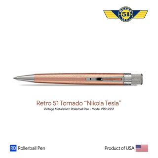 Retro 51 Tornado "Nikola Tesla" Vintage Metalsmith Rollerball Pen - ปากกาโรลเลอร์บอลล์เรโทร 51 ทอร์นาโด