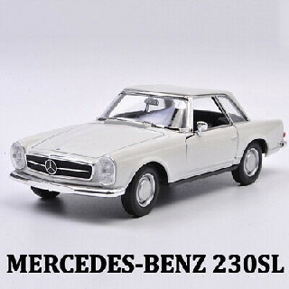 รถโมเดล welly 1:24 1963 mercedes-benz230SL  สุดหรู ประตู กระโปรงหน้าเปิดได้ สีขาว