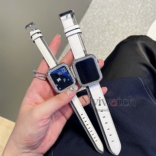 สายนาฬิกาข้อมือหนัง แบบเรียบง่าย แฟชั่น สําหรับ iwatch series Ultar 8 7 6 5 4 SE 3 2 1 iwatch 49 มม. 45 มม. 41 มม. 40 มม. 44 มม. 42 มม. 38 มม.