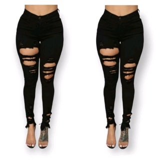 Fashion Nova : Black Skinny Riped Jeans