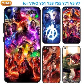 เคส VIVO Y27 Y78 y36 Y35 Y22 Y22s Y31 Y51 Y53S Y76 Y77 Y91C Y1S Y52 Y72 Pro 4G 5G V2247 V2249 1820 V2271A มือถือสำหรับเคสโทรศัพท์มือถือลายการ์ตูน Theavengers สําหรับ