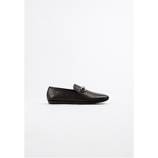 รองเท้าหนังแท้แบบสวมโลฟเฟอร์ Classic Minimalist Loafer In Brown Grain Leather