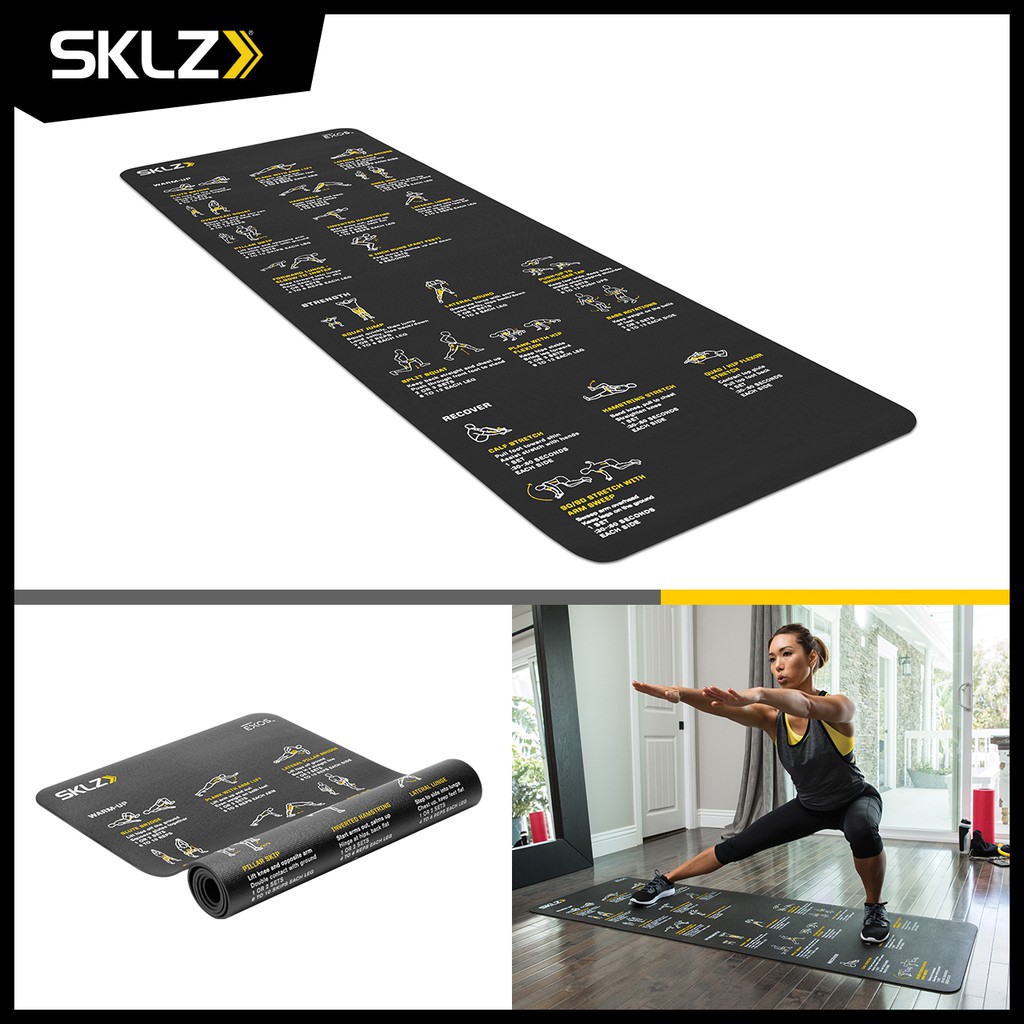 SKLZ - Trainer Mat เสื่อโยคะ เสื่อรองออกกำลังกาย มีตัวอย่างท่าออกกำลังกาย 24 ท่า ออกแบบโดยโค้ชมืออาชีพ ทำตามได้ง่าย