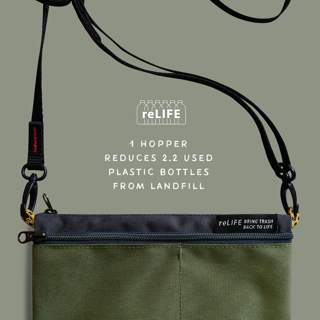 Hopper relife charcoal navy sling bag กระเป๋าสะพายข้างรุ่นฮอปเปอร์ / กระเป๋าสตางค์