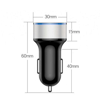 Dual USB Car Charger 3.1A หัวชาร์จในรถยนต์ หัวชาร์จโทรศัพท์มือถือ ที่ชาร์จเร็ว 2 พอร์ต ไฟแสดงโวลท์, แอมป์ LED