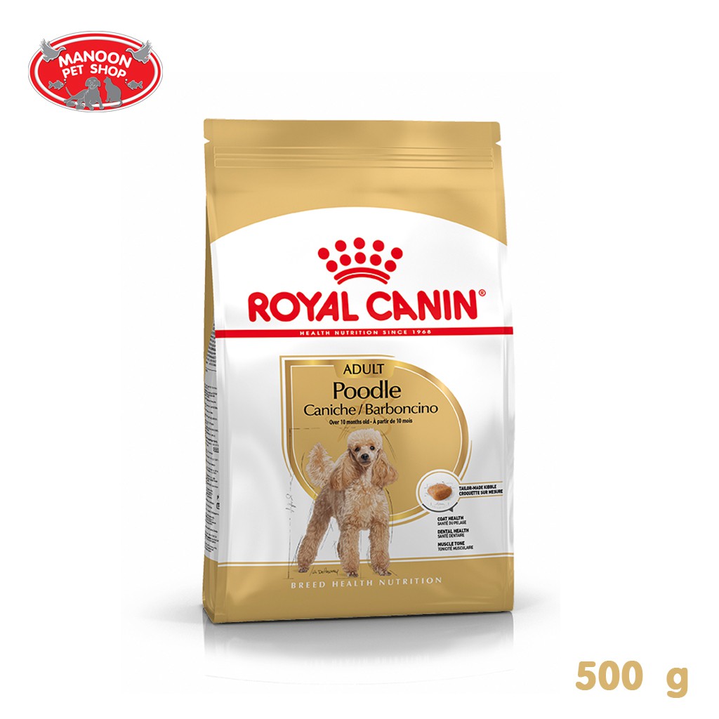 สินค้ารวมส่งฟรี⚡ [Manoon] Royal Canin Poodle Adult 500g สำหรับสุนัขโตพันธุ์ พุดเดิ้ล อายุ 10 เดือนขึ้นไป ❤️  COD.เก็บเงินปลายทาง