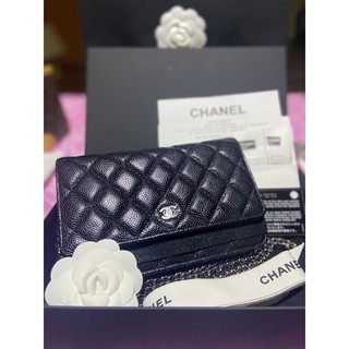 👛Chanel woc caviar Holo 28 รุ่นใหม่กระดุมแม่เหล็ก👛ใบนี้เรียก Newไปเลยค่ะ ไม่เคยใช้งาน อปก Full set + ใบเสร็จจริง