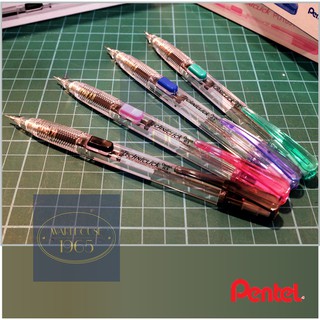 Pentel Techniclick 0.5 mm ดินสอกดข้าง PD105T พร้อมยางลบ มี 4 สี - Pentel Side Click Mechanical Pencil with Eraser