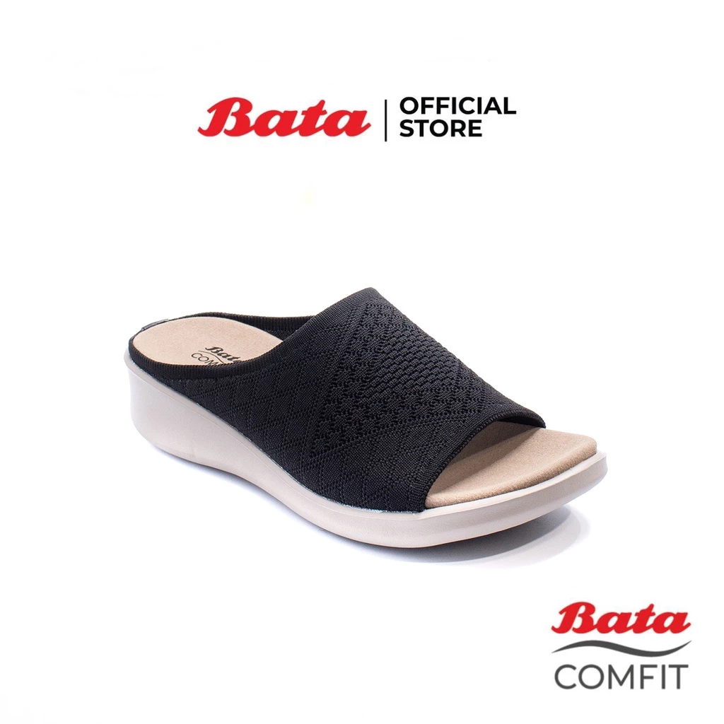 Bata บาจา รองเท้าเพื่อสุขภาพแบบสวม ใส่ลำลอง เสริมสุขภาพ สูง 1 นิ้ว สำหรับผู้หญิง รุ่น Zeta สีดำ 6696868