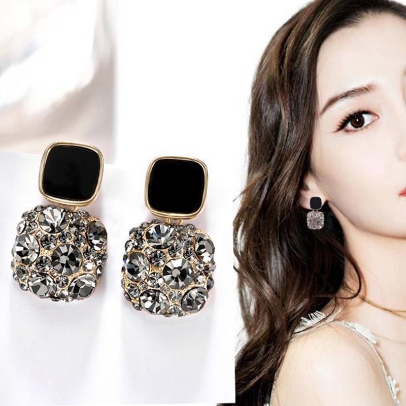 Bling Bling CZ เพทาย ผู้หญิง ต่างหูสตั๊ด ทรงสี่เหลี่ยม งานแต่งงาน หมั้น ปาร์ตี้ เจ้าสาว ต่างหู สาว เครื่องประดับ คุณภาพสูง