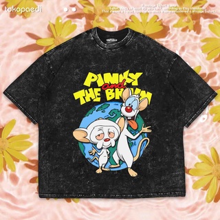 เสื้อยืดผ้าฝ้ายพิมพ์ลายขายดี เสื้อยืด ลาย Pinky AND THE BRAIN OVERSIZE | เสื้อยืด พิมพ์ลายซักผ้า | เสื้อยืด ขนาดใหญ่ | เ