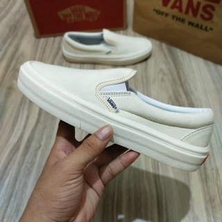 Vans รองเท้าสลิปออน ฟูลครีม OG WF dt นําเข้า คุณภาพ