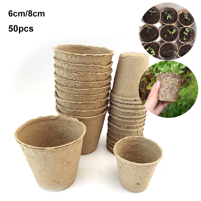 50x พืช Starter Seed กระดาษ Grow หม้อถ้วยเนอสเซอรี่กล่องปลูกถาด vug planter สวนดอกไม้สําหรับสัตวแพทย์ย่อยสลายได้เป็นมิตรกับสิ่งแวดล้อม THH1