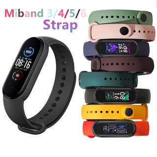 สายนาฬิกาข้อมือซิลิโคน แบบเปลี่ยน สําหรับ Xiaomi Mi Band 3 4 5 6 Miband 5