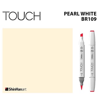 TOUCH TWIN BRUSH MARKER BR109 (PEARL WHITE) / มาร์คเกอร์หัวพู่กัน-หัวตัดขนาดกลาง รหัส BR109 (PEARL WHITE)