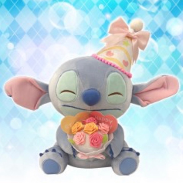 ตุ๊กตา สติช Stitch Happy Birthday แท้จากญี่ปุ่น ยังไม่ได้แกะ