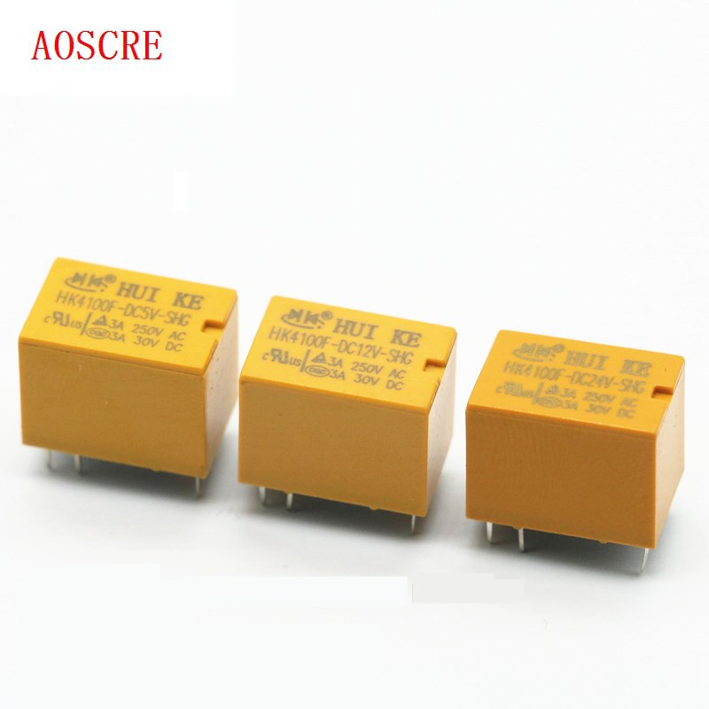 รีเลย์ HK4100F-DC12V-SHG HK4100F-DC5V-SHG 6 pin 3A 3V / 5V / 9V / 12V / 24V HK4100F-DC24V HK4100F-SH
