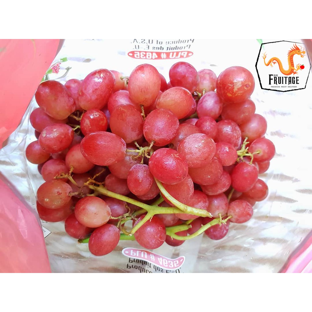องุ่นแดงไร้เมล็ด (3กก.) Premium Red Grape (AUSTRALIA) ~ลดพิเศษ~ ก้านเขียว หวาน (องุ่นไร้เม็ด องุ่นนอก องุ่นสด นำเข้า)