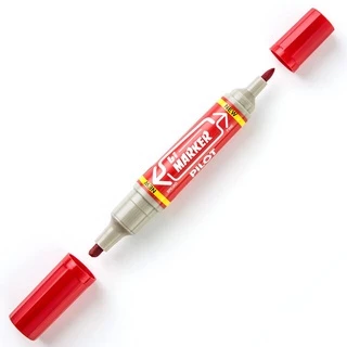 ปากกามาร์คเกอร์ 2 หัว น้ำเงิน ดำ แดง ไพล็อต Permanent Marker Bi-Marker