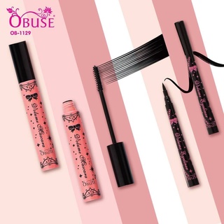 OB-1129 OBUSE EYELINER&amp;MASCARA โอบิวซ์ อายไลเนอร์และมาสคาร่า อายไลเนอร์ชนิดน้ำ แห้งเร็ว