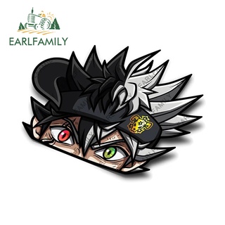 Earlfamily สติกเกอร์ ลาย Black Clover Asta Peeker กันน้ํา ขนาด 13 ซม. x 9.8 ซม. สําหรับติดตกแต่งรถยนต์ รถจักรยานยนต์ รถตู้ RV JDM