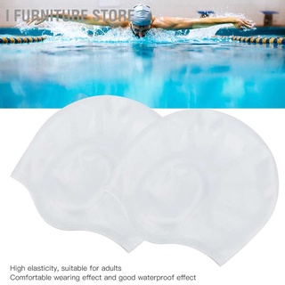 I Furniture store 2Pcs Swimming Cap Hat Adults Waterproof High Elastic Silicone Ear Protection Swim Pool Supplies