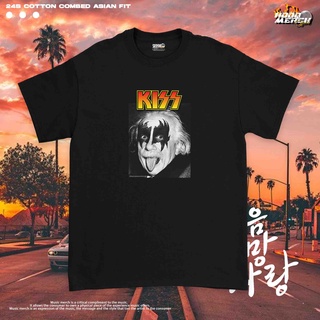 เสื้อยืดผ้าฝ้ายเสื้อยืด พิมพ์ลาย Kiss X ALBERT EINSTEIN BAND แฟชั่นสําหรับผู้ชายL XL  XXL 3XL