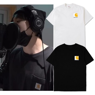 คอตต้อนคอกลมเสื้อยืดแขนสั้น พิมพ์ลายโลโก้ Bts Jungkook curhatS-5XL