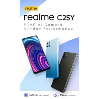 Realme C25Y สมาร์ทโฟน เรียลมี Ram4 Rom128 แบต 5000 mAh ชาร์ดเร็ว18W กล้อง 50