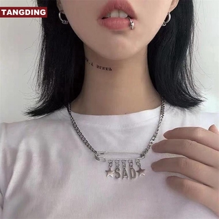 【COD Tangding】Pin Shape Letter Sad Star จี้สร้อยคอสําหรับเด็กผู้ชายผู้หญิง