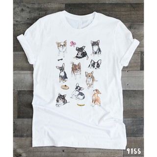 เสื้อยืดโอเวอร์ไซส์Chihuahua T-shirt (ชิวาวา) 9155S-3XL