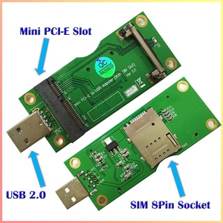 hot new mini pci - e to usb อะแดปเตอร์พร้อมช่องเสียบซิมการ์ด 8 pin สําหรับ wwan/lte โมดูล