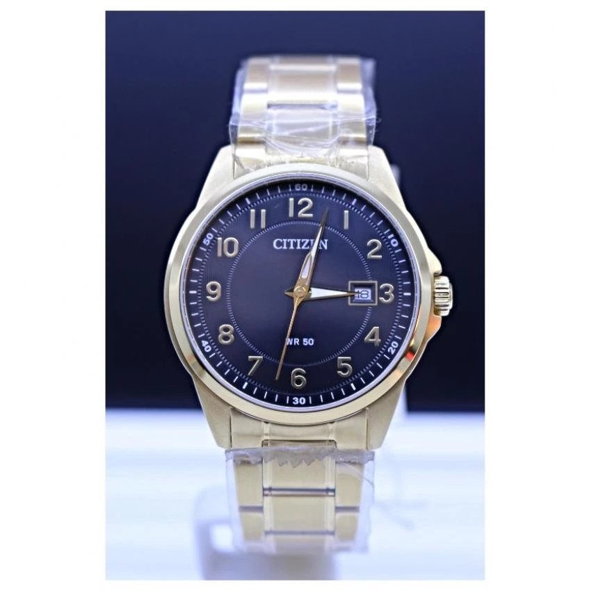 CITIZEN Men's Quartz Analog Dress Stainless Steel Watch รุ่น BI5042-52E - Gold/Black