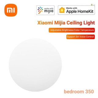 Elc Xiaomi Mijia โคมไฟเพดาน LED 350 450 ปรับความสว่างได้ หรี่แสงตามอุณหภูมิ สี รองรับ Siri ควบคุมด้วยเสียง ทํางานร่วมกับ Mijia HomeKit 2700-6000K