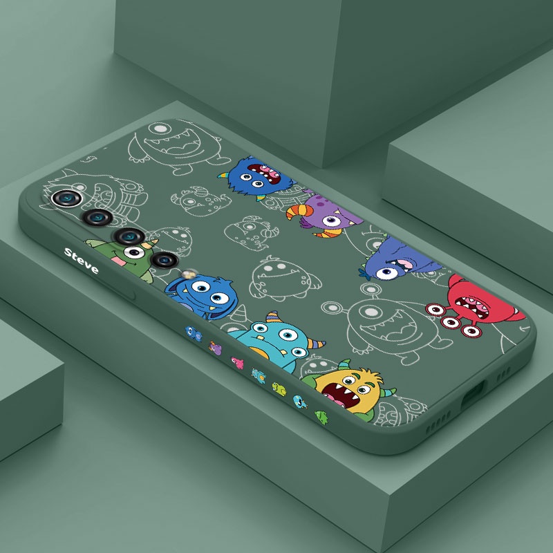 เคสโทรศัพท ์ สําหรับ Xiaomi Mi 10 9 Monsters ประกอบซิลิโคนเหลวทั ่ วป ้ องกัน