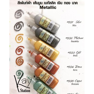 สีเพ้นท์ผ้า สีนูน สีเมทัลลิค ปลอดสารพิษ Patty 3D Doodle paint 22ml.