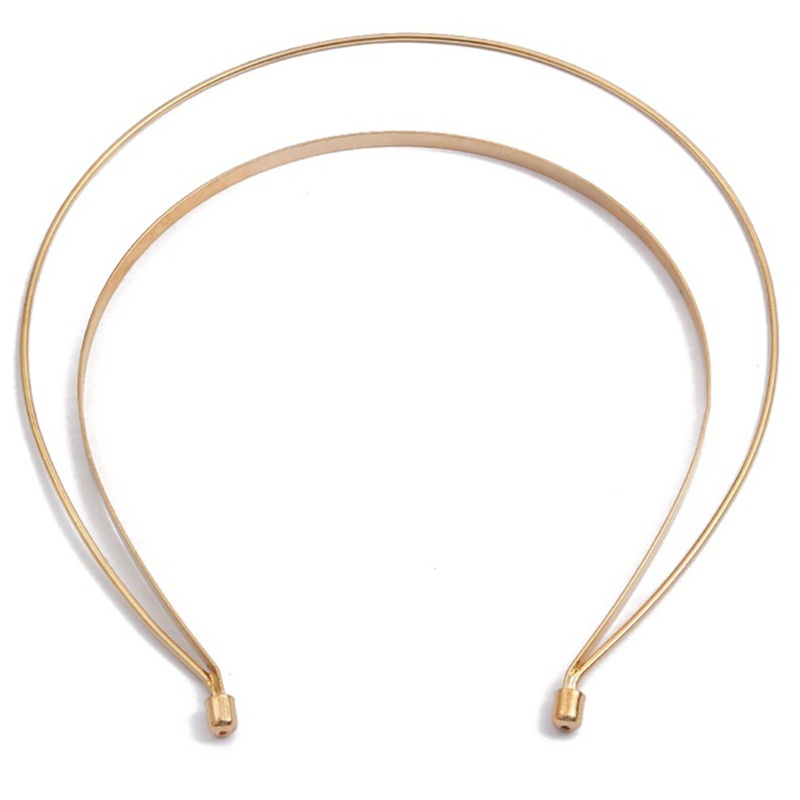 Coo ที่คาดผม กรอบลวดเหล็ก แบบบาง สีทอง งานฝีมือ DIY สําหรับผู้หญิง - รูปที่ 4