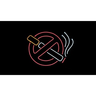 ป้ายนีออนเฟล็ก ห้ามสูบบุหรี่ขนาด 60x60cm neon flex no smoking