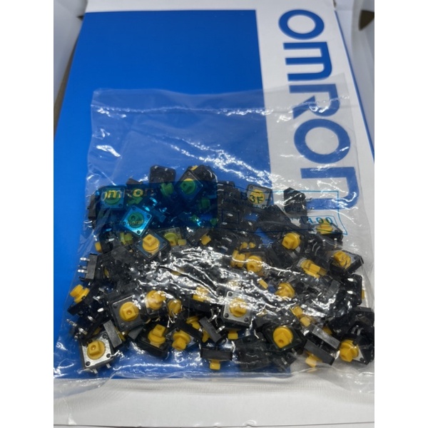สวิตซ์ B3F 12*12*7.3 หัวสีเหลือง OMRON แพ็คละ 20ตัว งานแท้