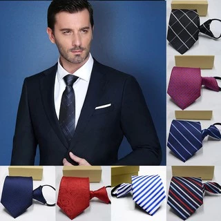 เนคไท เนคไทสำเร็จรูป ไม่ต้องผูก แบบซิป Men Zipper Tie Lazy Ties Fashion 8cm Business Necktie For Man