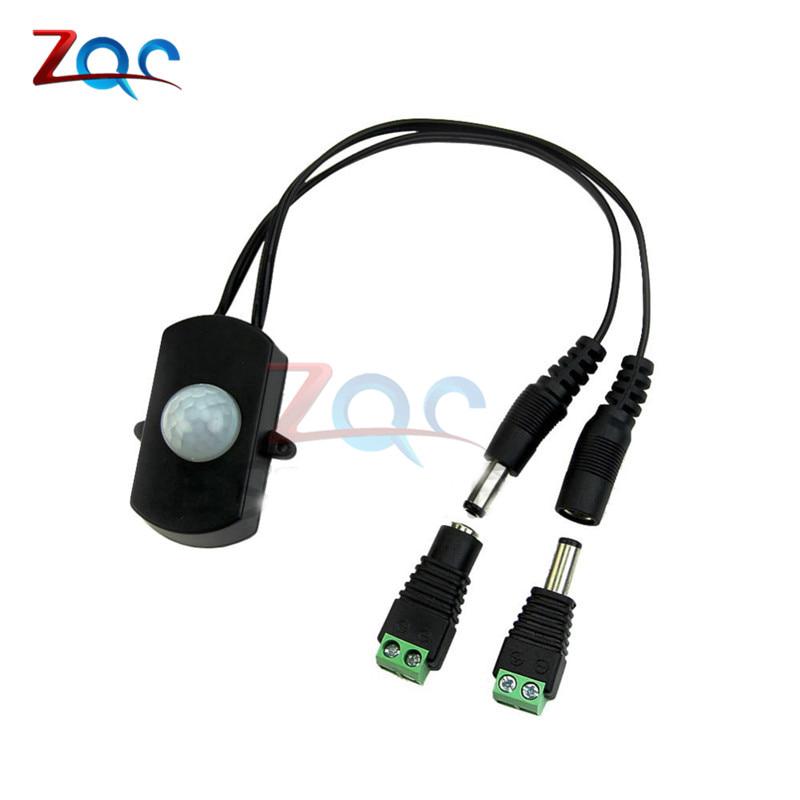 LED Strip Automatic Mini DC PIR Body Infrared Motion Sensor Switch 5A With Male Female Power Jack Adapter Contor 5V-24V