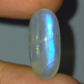 พลอย มูนสโตน มุกดาหาร เหลือบ ฟ้า น้ำเงิน ธรรมชาติ แท้ ( Natural Blue Flash Moonstone ) หนัก 15.35 กะรัต