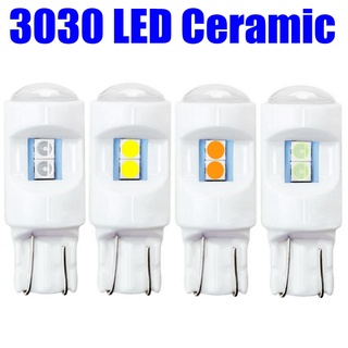 หลอดไฟ LED T10 194 3030*6SMD เซรามิค สีขาว W5W 12V สําหรับติดรถยนต์