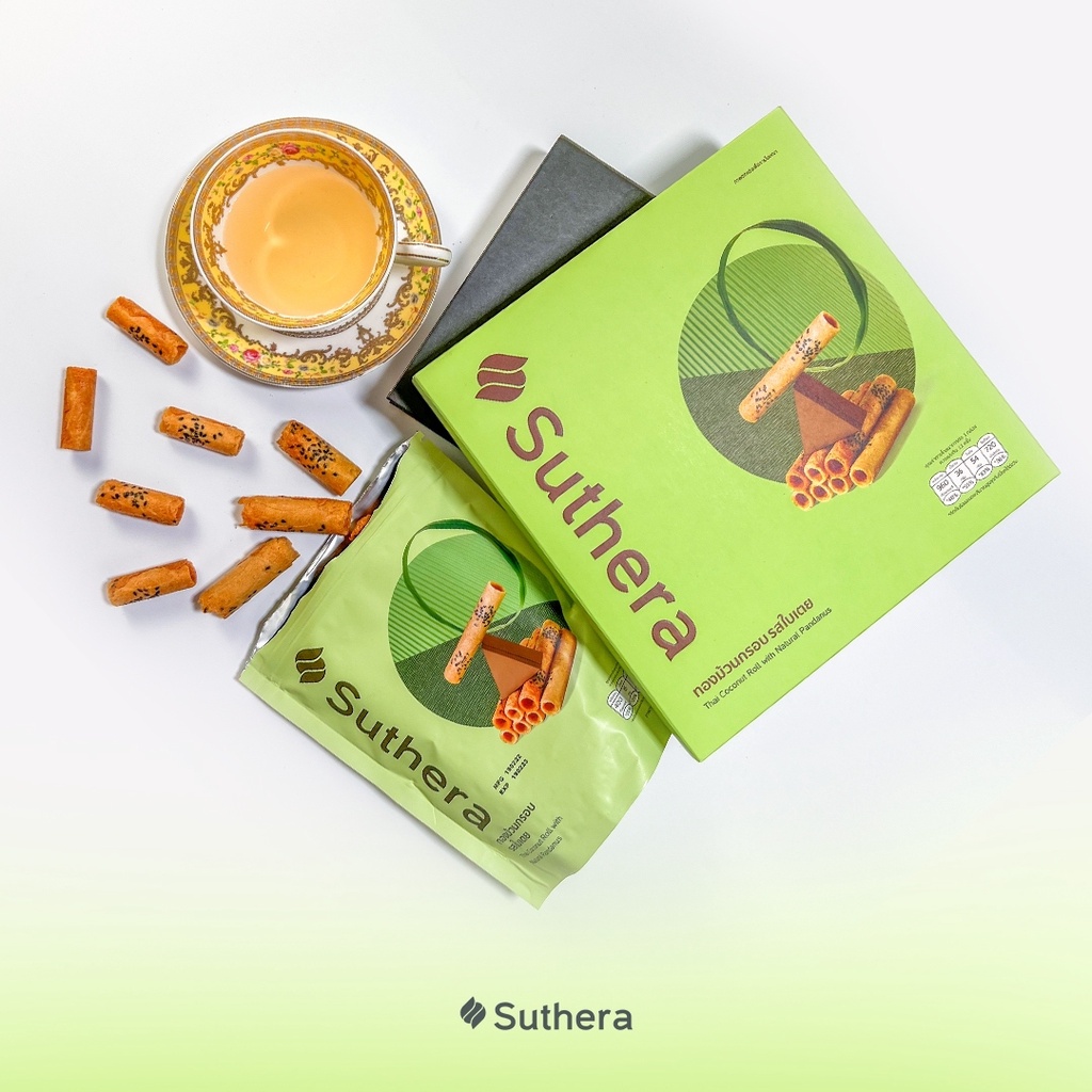 ทองม้วนสุธีรา รสใบเตย ทองม้วนกรอบจากน้ำกะทิสดสูตรโบราณต้นตำรับจากศรีฟ้าเบเกอรี่กาญจนบุรี (แบบถุง) 70 กรัม - รูปที่ 5