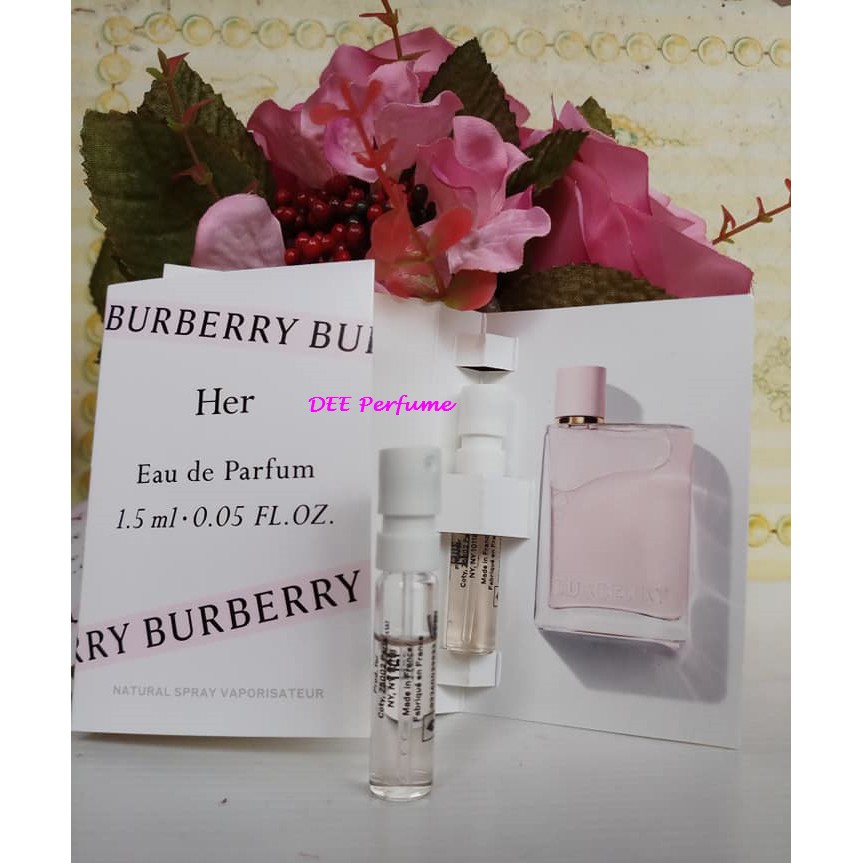 น้ำหอมจิ๋ว Burberry Her EDP 1.5ml หัวสเปรย์ ไซส์จิ๋ว พกพา น้ำหอมแท้100%